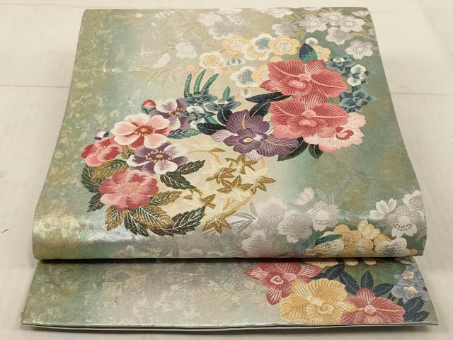 平和屋着物●西陣　とみや織物謹製　とみや帯　六通柄袋帯　唐織　引箔袋　観華　加賀浪漫　金銀糸　正絹　逸品　AAAL8758wj