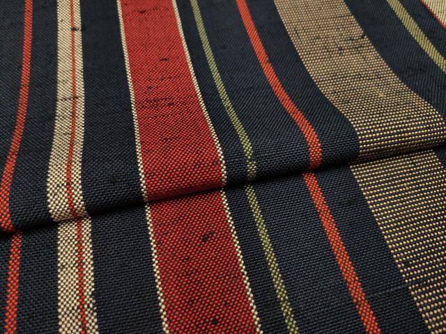 平和屋着物▽希少 ざざんざ織 伊兵衛織 単衣 縞 正絹 逸品 AAAM4290ck