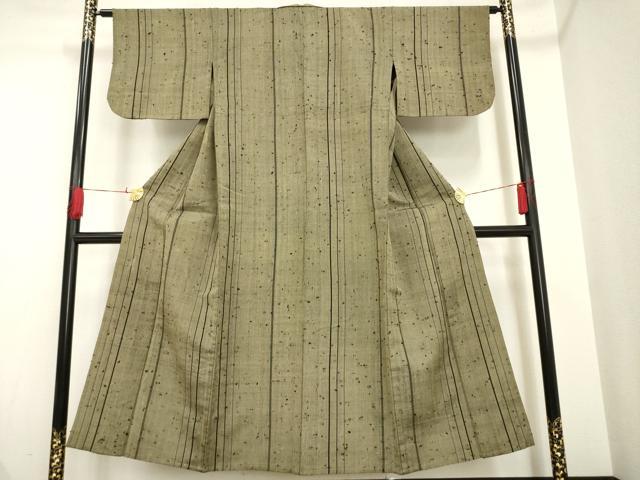 平和屋着物▽希少　ざざんざ織　伊兵衛織　単衣　間道　正絹　逸品　AAAM4291ck 平和屋着物▽希少 ざざんざ織 伊兵衛織 単衣 間道 正絹 逸品