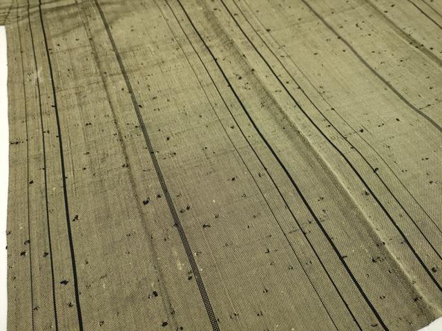 平和屋着物▽希少 ざざんざ織 伊兵衛織 単衣 間道 正絹 逸品