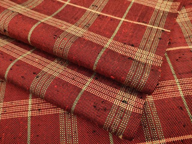 平和屋着物▽希少　ざざんざ織　伊兵衛織　単衣　格子　正絹　逸品　AAAM4298ck