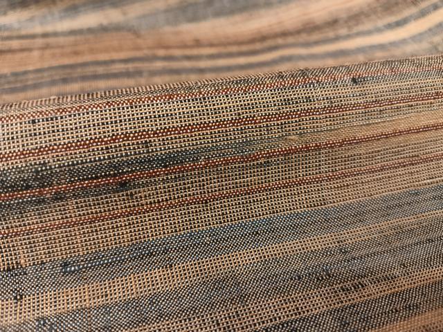 平和屋着物○郡上紬 草木染 縞 正絹 逸品 AAAM9866np