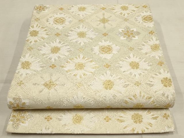 平和屋着物●六通柄袋帯　花菱文　金銀糸　正絹　逸品　AAAN8148wj
