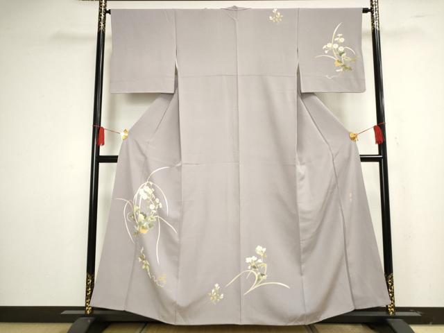 平和屋着物■京加賀友禅　松本健一　訪問着　草花文　正絹　逸品　AAAO3632ma