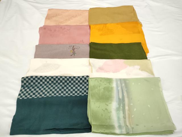 平和屋着物★和装小物　上質な帯揚げ　10枚セット　逸品　AAAO5760ps