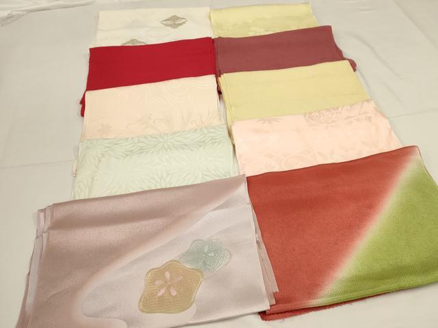 平和屋着物★和装小物　上質な帯揚げ　10枚セット　逸品　AAAO5964ps