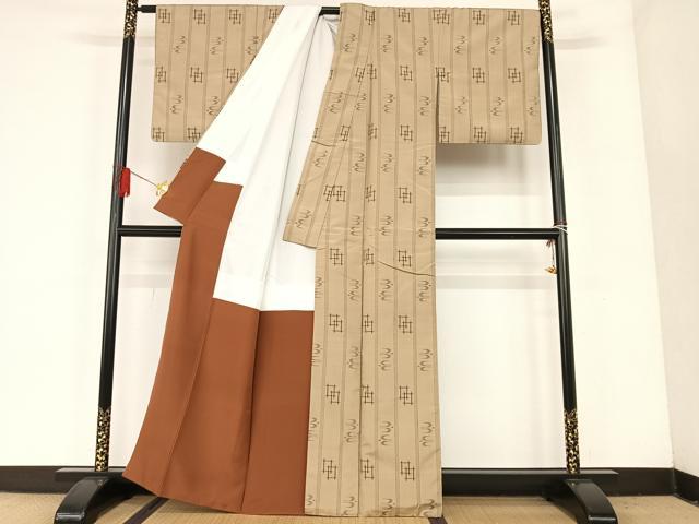 平和屋着物○本場琉球絣 紬 琉球絣文様 正絹 逸品 AAAP5870zg