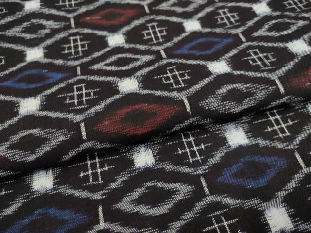 平和屋着物▽久留米絣　単衣　蜀江文　綿　逸品　AAAP6989ck 平和屋着物▽久留米絣 単衣 蜀江文 綿 逸品 AAAP6989ck 平和屋着物