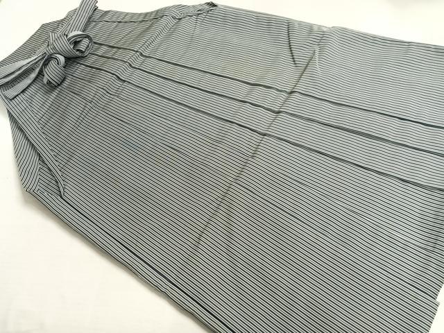 平和屋着物●男性　行灯袴　神代袴　縞　正絹　逸品　AAAU8472zg