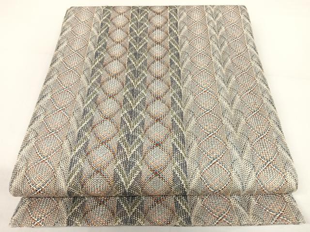 平和屋着物●全通柄袋帯　唐組織　間道　金糸　正絹　逸品　AAAQ0421np