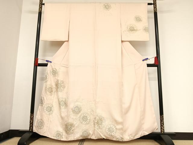 平和屋着物●訪問着　駒刺繍　正倉院花文　金彩　三越扱い　正絹　逸品　AAAQ0461np