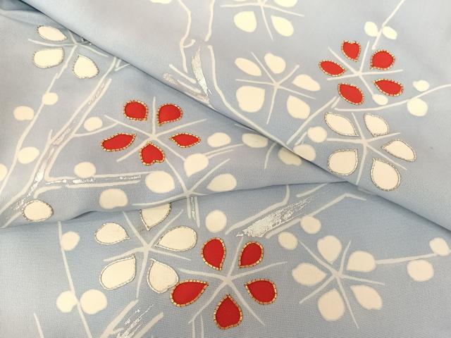 平和屋着物○銀座きしや 訪問着 駒刺繍 紅白枝桜絵