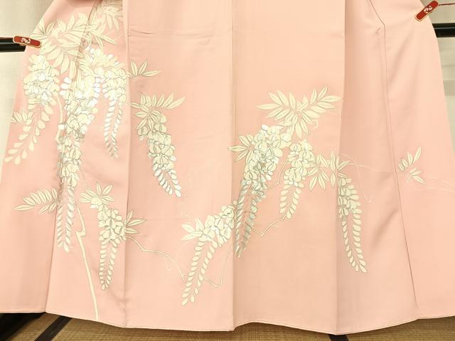 平和屋着物○銀座きしや 訪問着 駒刺繍 白銀藤ノ絵