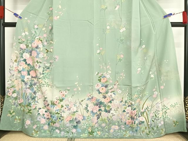 正絹✿暈し染め　金銀彩　訪問着　広衿　袷 正絹✿暈し染め 金銀彩 花文 訪問着 広衿 袷 正絹 ✿