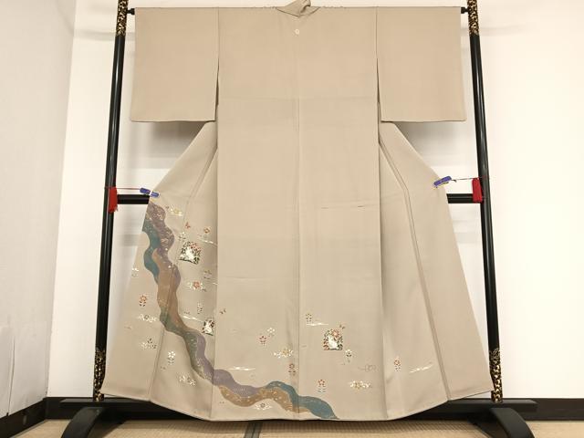 平和屋着物●創業460年・千總　色留袖　刺繍　花兎　金彩　正絹　逸品　AAAQ0621np