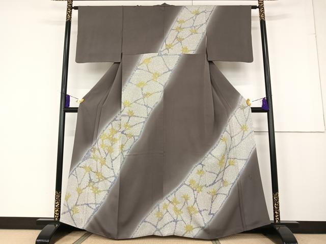 平和屋着物○日本工芸会正会員 染色作家 木原明 訪問着 網目文様