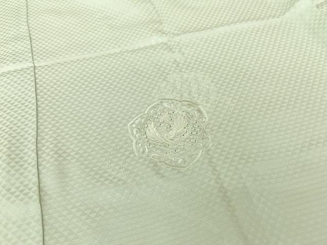 平和屋着物●長襦袢　無双仕立て　中国三大刺繍　汕頭刺繍　スワトウ刺繍　鱗地紋　花鏡裏文　正絹　逸品　AAAQ0655np 平和屋着物○長襦袢 無双仕立て 中国三大刺繍 汕頭刺繍 スワトウ刺繍 鱗