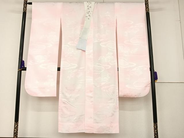 平和屋着物●豪華振袖・長襦袢（無双仕立て）・袋帯・重ね衿・帯締め・帯揚げセット 駒刺繍 流水花文 暈し染め 金彩 正絹 逸品 AAAQ0656np 平和屋着物○豪華振袖・長襦袢（無双仕立て）・袋帯・重ね衿・帯締め