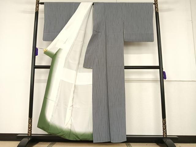 平和屋着物○上質な小紋 竜巻絞り 縞 さが美扱い 正絹 逸品 未使用