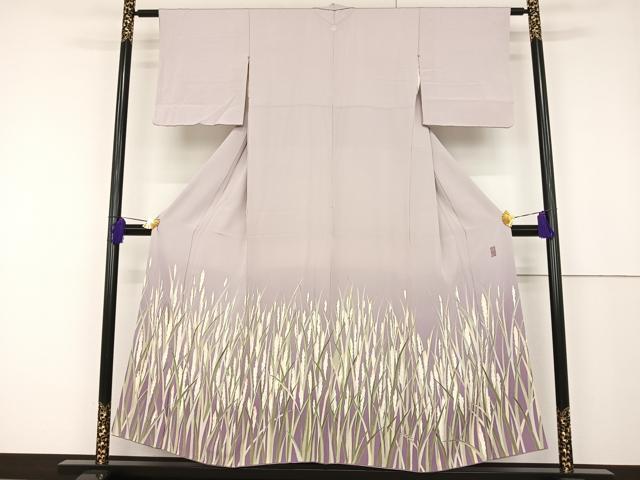 平和屋着物●京友禅伝統工芸士　坂東峰彩　色留袖　すすきに夏虫　暈し染め　正絹　逸品　AAAQ0736np