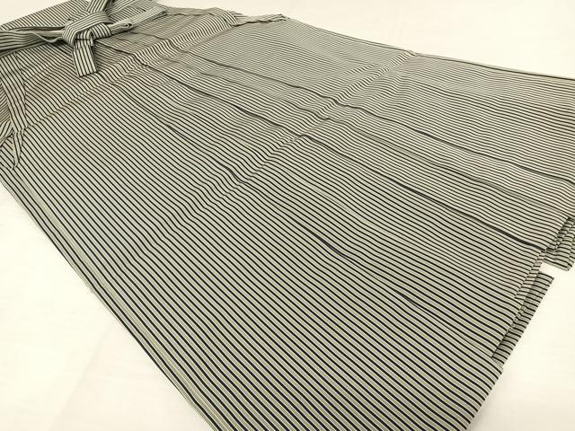 平和屋着物●男性　馬乗り袴　縞　正絹　逸品　AAAQ0742np