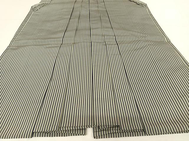 平和屋着物○男性 馬乗り袴 縞 正絹 逸品 AAAQ0742np