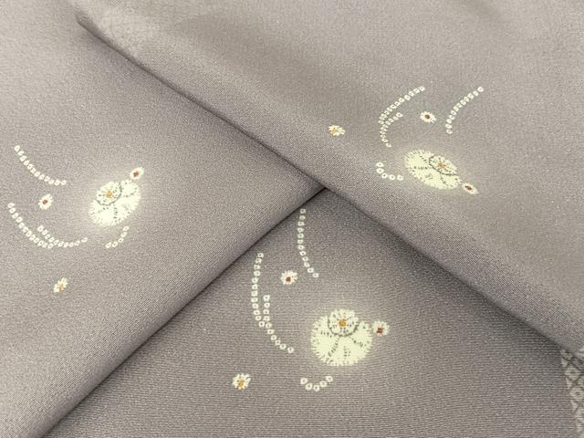 平和屋着物●上質な小紋　花　蛍暈し　正絹　逸品　AAAQ0754np