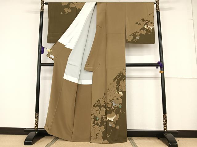 平和屋着物○訪問着 手描き 蔦の葉文 金彩 やまと誂製 正絹