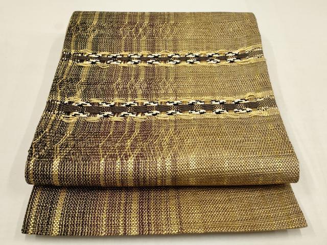 平和屋着物●太鼓柄袋帯　組紐間道　金糸　正絹　逸品　AAAQ7658wj