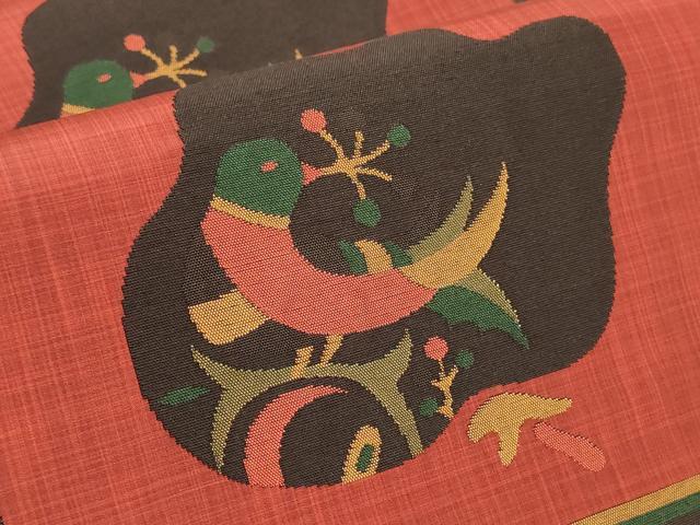 平和屋着物○名門木屋太 今河織物 六通柄袋帯 枝葉に