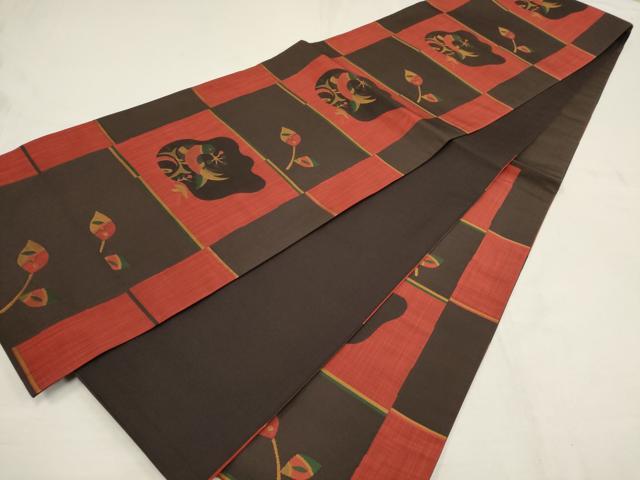 平和屋着物○名門木屋太 今河織物 六通柄袋帯 枝葉に