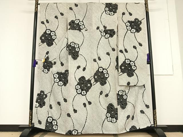 平和屋着物●極上　振袖　本疋田絞り　草花文　正絹　逸品　AAAR1286np