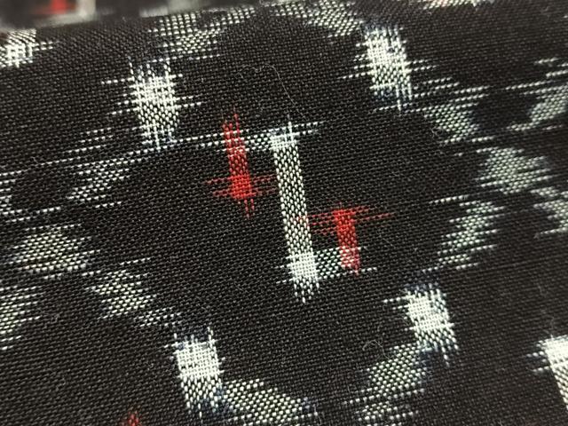 平和屋着物○久留米絣 反物 着尺 格子花文 綿 逸品 未使用 DAAW7150zzz