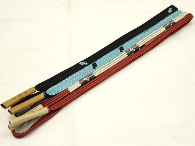 平和屋着物●無形文化財　江戸組紐　五嶋紐　帯締め2本セット　笹浪組　さんび謹製　逸品　新品　AAAR6737ay