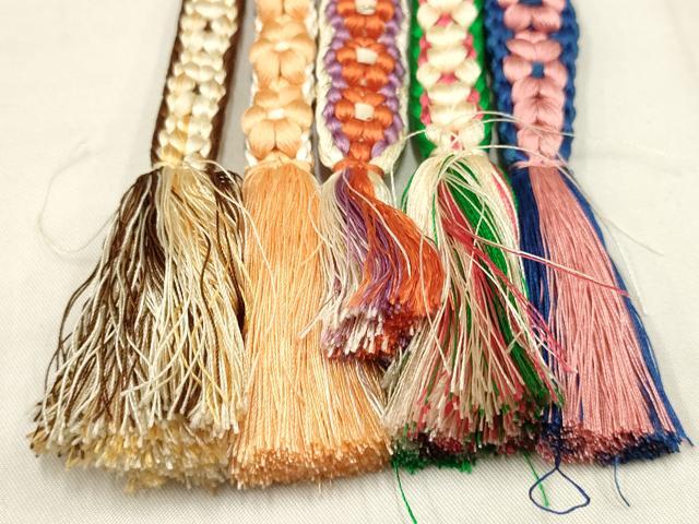 平和屋着物○和装小物 上質な帯締め5本セット 小桜組 金糸 逸品