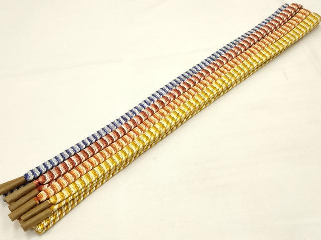 平和屋着物●和装小物　上質な帯締め4本セット　平組　逸品　全て未使用　AAAR6752ay