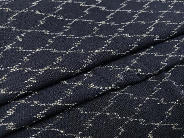 平和屋着物▽久留米絣　単衣　松皮菱文　綿　逸品　AAAR7681ph