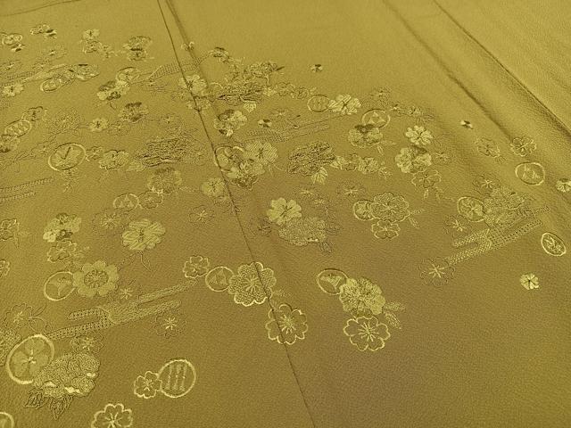 平和屋着物▽付下げ 単衣 中国三大刺繍 汕頭刺繍 スワトウ刺繍