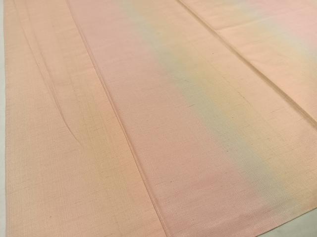 平和屋着物▽紅花紬　米沢　単衣　霞文　正絹　逸品　AAAS1509oa_3
