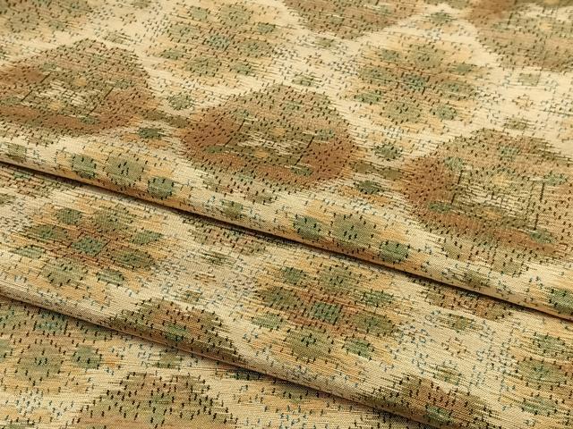 平和屋着物▽上質な紬　単衣　飾花文　正絹　逸品　AAAS1511oa