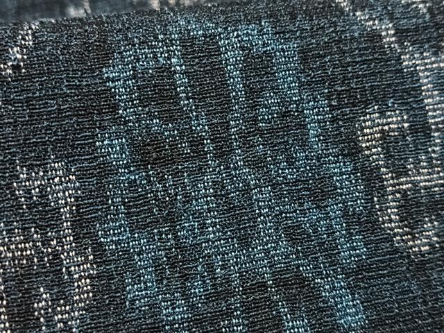 平和屋着物▽お召 単衣 ちぢみ織 蜀江花文 正絹 逸品 AAAS1512oa