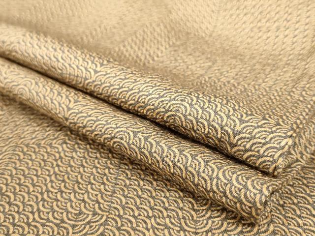 平和屋着物▽上質な小紋　単衣　青海波　正絹　逸品　AAAS3068iu