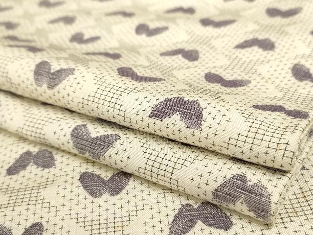 平和屋着物▽上質な紬　単衣　蝶尽くし　西武百貨店扱い　正絹　逸品　AAAS3079iu