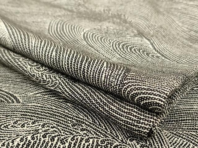 平和屋着物▽上質な小紋　単衣　流水立波文　正絹　逸品　AAAS3081iu