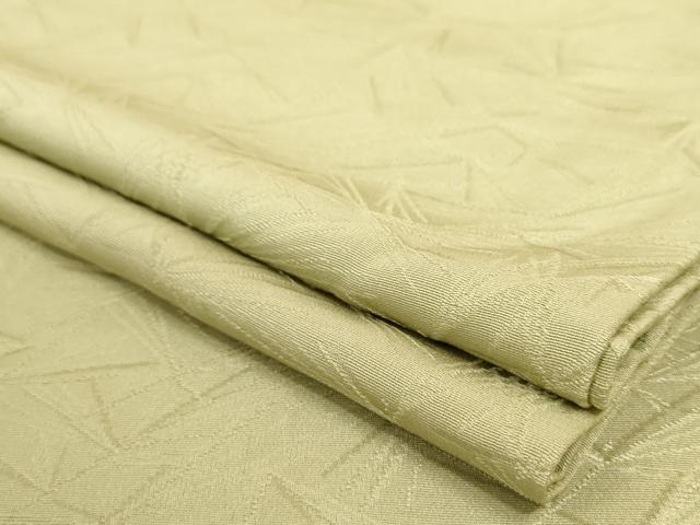 平和屋着物▽上質な色無地　単衣　松葉地紋　夏虫色　正絹　逸品　AAAS3085iu