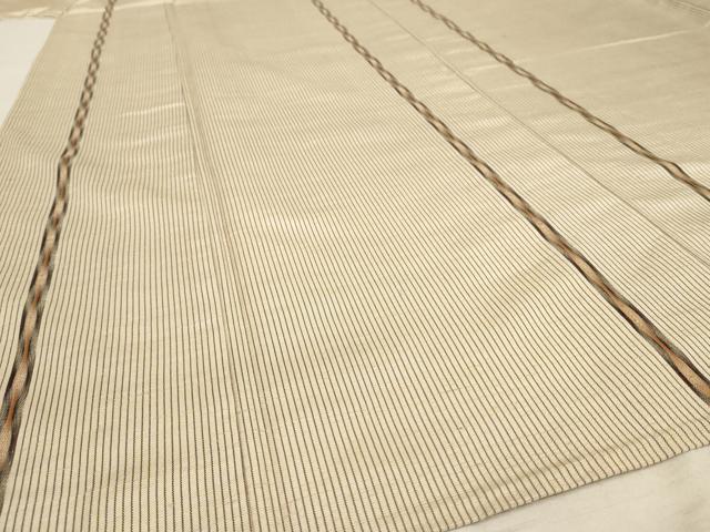 平和屋着物▽上質な紬　単衣　縞　正絹　逸品　AAAS3099iu 平和屋着物▽上質な紬 単衣 縞 正絹 逸品 AAAS3099iu