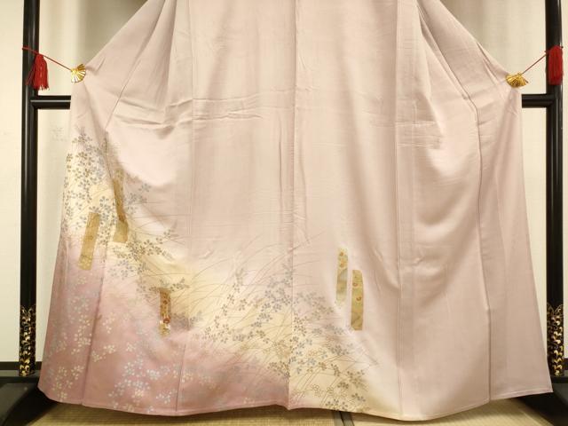 平和屋着物▽訪問着 単衣 鏡裏吉祥文 暈し染め 金銀