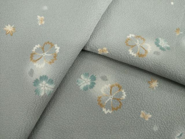 平和屋着物●上質な小紋　舞花文　蛍暈し　正絹　逸品　AAAS6669ck