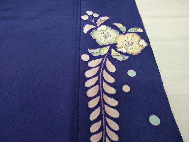 平和屋着物○白河貞雄 振袖 辻が花 絞り 舞花文 暈し染め 銀通し地