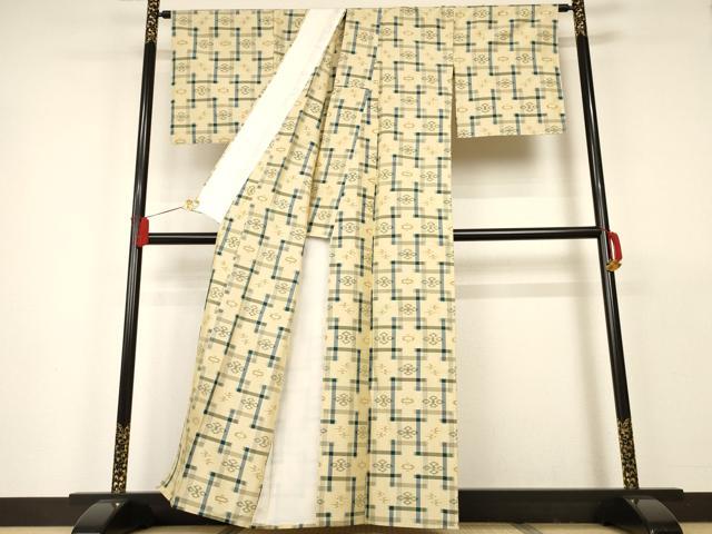 平和屋着物○上質な紬 琉球絣 飛鳥文 正絹 逸品 AAAT0634zg
